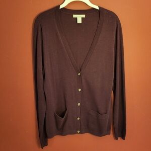 Deep Purple, Large, Banana Republic Cardigan
